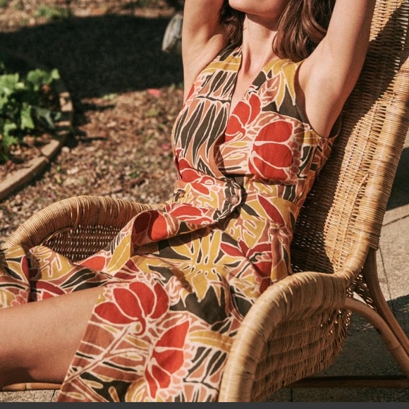 Sezane Sleeveless Midi Linen Dress NWT - Picture 3 of 4